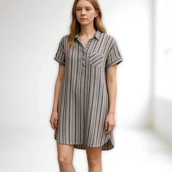 Adrienne Vittadini Dresses & Skirts - New Adrienne Vittadini Womens Linen Shirt Dress XXL Boho Cottagecore Minimalist